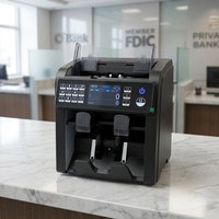 Compteuse de billets verticale intelligente multi-devises spécifique aux banques 2026 – Compteuse de devises étrangères, de dollars et d'euros avec fonction de totalisation des montants