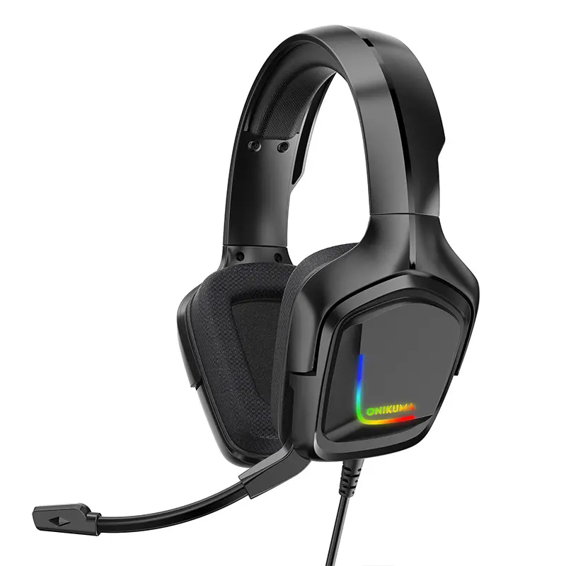 Miễn phí Mẫu onikuma K20 hàng không chơi game headphone không thấm nước RGB ánh sáng Gamer tai nghe