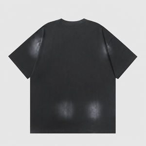 Camisetas de Manga Corta para Hombre, 400 GSM, Algodón Fresco Personalizado, Lavado Vintage, Color Negro, Tallas Regulares de EE. UU. S-XL, Estampado Gráfico en el Pecho y la Espalda - Product Image 3