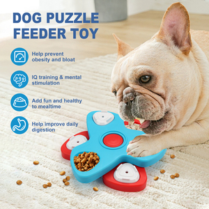 Jouet interactif pour chien : Distributeur de friandises à 3 niveaux rotatifs avec 2 zones de léchage et 9 couvercles amovibles pour une alimentation lente - Product Image 5