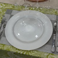Service de table en verre Offre Spéciale Assiettes de présentation pour mariage Assiette de présentation en verre blanc