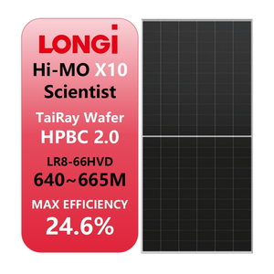 Pannelli Solari Monocristallini Bifacciali Longi Hi-Mo X10 <span class=keywords><strong>Scientist</strong></span> LR8-66HVD Tipo N Doppio Vetro per Uso Domestico e Commerciale 640W 650W 660W 665W - Product Image 1