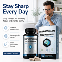 Capsules Nootropiques Avancées Phosphatidylsérine Ginkgo Biloba Complexe de Bacopa pour le Soutien de la Mémoire et le Bien-être Cérébral Quotidien