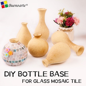 Buenoarte Pot à pinceaux moderne, vase, base en bois, pour la création de mosaïque en verre DIY et la décoration de la pièce, jouet éducatif - Product Image 2
