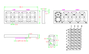 Ánh sáng màu đỏ 4 chữ số <span class=keywords><strong>1</strong></span> inch bảy đoạn dẫn hiển thị module cho thông tin công cộng Bảng hiển thị - Product Image 3
