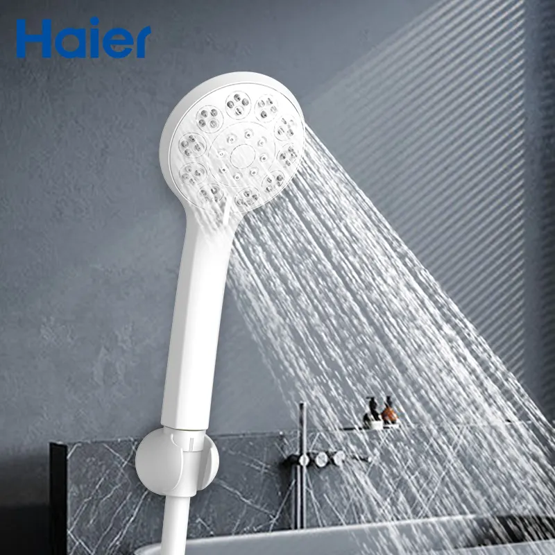 Haier באיכות גבוהה הגעה חדשה לבית 3 פונקציות ראש מקלחת עגול פשוט עם צינור ומחזיק