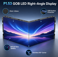 Écran LED 3D à pas fin P1.53 GOB, colonne carrée, mur vidéo LED sans soudure à 4 faces pour centre commercial et exposition
