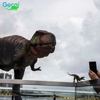 Gecai Museum 3d Véritable Robot Réaliste Animatronique Dinosaure Grand T-rex Dinos Statues Modèle Pour Parc