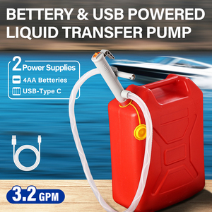 UKCA Certified 3.2GPM Manual Nozzle Oil Fuel Transfer Centrifugal Pump <b>Battery</b> <b>Operated</b> with ATEX Certified Plastic for Car Use - Product Image 6