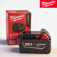 بطارية أدوات كهربائية لاسلكية ميلووكي M18B5 M18 REDLITHIUM XC5.0 بقوة 18 فولت وسعة 5.0 أمبير في الساعة مع مؤشر طاقة LED