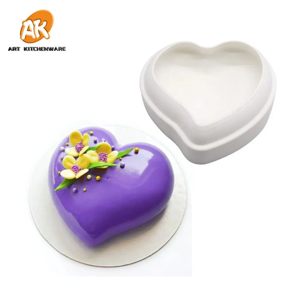 AK 3D силиконовые формы для торта, квадратная форма в форме сердца, форма для украшения торта, инструменты для выпечки хлеба, шоколад, помадки, десерт
