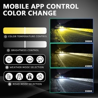 V5PRO 90W Faros Delanteros LED para Auto con Control de Aplicación, Tres Colores, H1 H4 H7, para Accord, Ajustables, 3000k-6000k