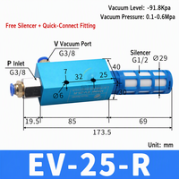 Generador de Vacío Industrial JD EVSeries, Sistema de Succión de Gran Flujo, Boquilla Venturi, Ligero y Duradero