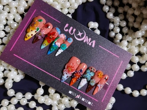Unghie Finte di Alta Qualità Fatte a Mano, Stile Francese 3D, Unghie Lunghe, Accessori per Nail Art, Design Personalizzati Disponibili, Prezzo all'Ingrosso - Product Image 4