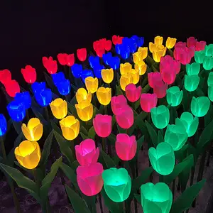 Outdoor Decorative Landscape Lighting LED Tulip Flower Lights for Garden Yard Decoration