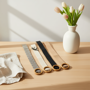 Ceinture en cuir PP avec boucle en bois de 5 cm pour ceintures abdominales - Product Image 2