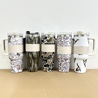 Gobelet portable en acier inoxydable de 40oz personnalisé Camouflage canard léopard marque logo isolation thermique pour voyage camping