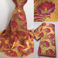 4388 WholesaFancy Séquence Polyester Dentelle avec Tissu Jacquard Métallique Tissu Jacquard Brocart Africain pour Robes