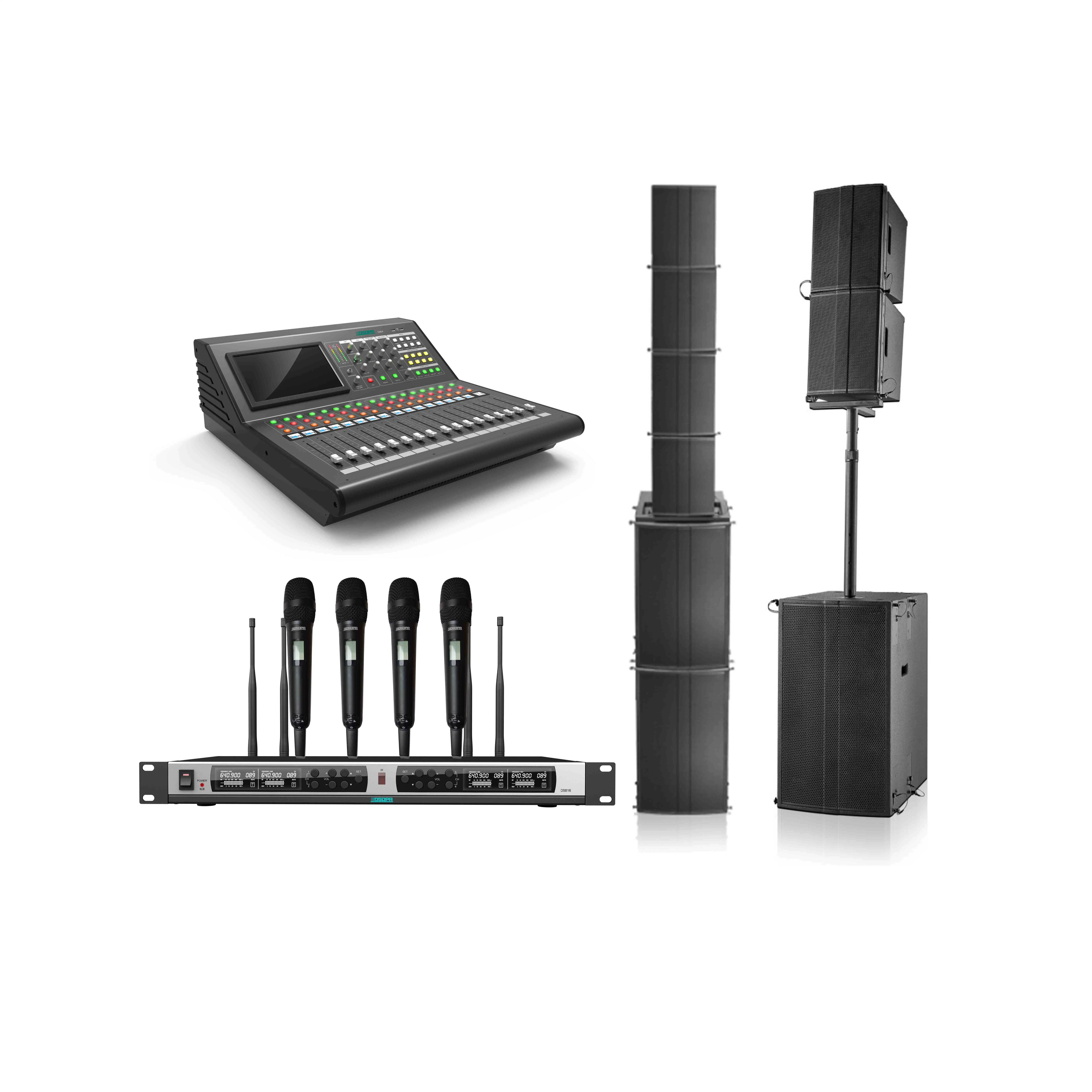 Sistema audio per altoparlanti professionale line array DSPPA per performance dal vivo