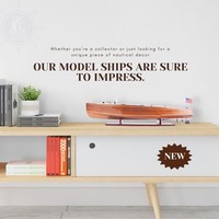 Modelo de Barco de Lujo de Madera de Cedro Pintado a Escala, Hecho a Mano, Chris Craft Triple Cockpit Speed Boat L80, Decoración Náutica Vintage