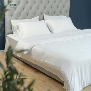 Sang trọng bạch đàn Tencel Lyocell tấm ga trải giường làm mát Nệm Bìa lụa Vua/Nữ Hoàng/Twin nhà sử dụng Khăn trải giường Bộ - Product Image 1