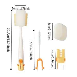 Herramienta Multiusos 5 en 1 para Lavar Vasos de PP, Cepillo de Nylon Ecológico para Botellas, Limpiador de Botellas de Agua con Rotación de 360 Grados y Mango Largo - Product Image 5