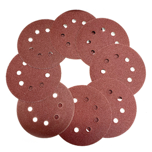 8 trous 125mm 5 pouces rouge oxyde d'aluminium 80 grains <span class=keywords><strong>papier</strong></span> abrasif disque <span class=keywords><strong>de</strong></span> ponçage <span class=keywords><strong>papier</strong></span> abrasif pour polir le métal, le bois, le plastique - Product Image 1