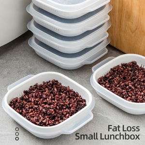 Small Office Worker Lunch Bento Box Brown Rice Fat Reduction Meal Hot Lunch Storage Bin with Fruit for Busy Workdays - Product Image 4