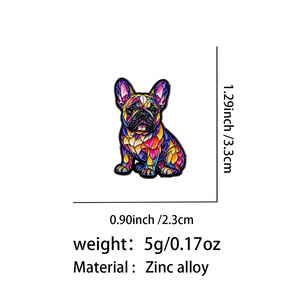 Set de 6 Estilos de Lindos Pines Esmaltados de Perro, Arte en Vidrio, Insignias de Solapa de Cachorro, Corgi, Bulldog, <span class=keywords><strong>Golden</strong></span> Retriever, Decoración para Mochilas y Ropa, Regalo - Product Image 6