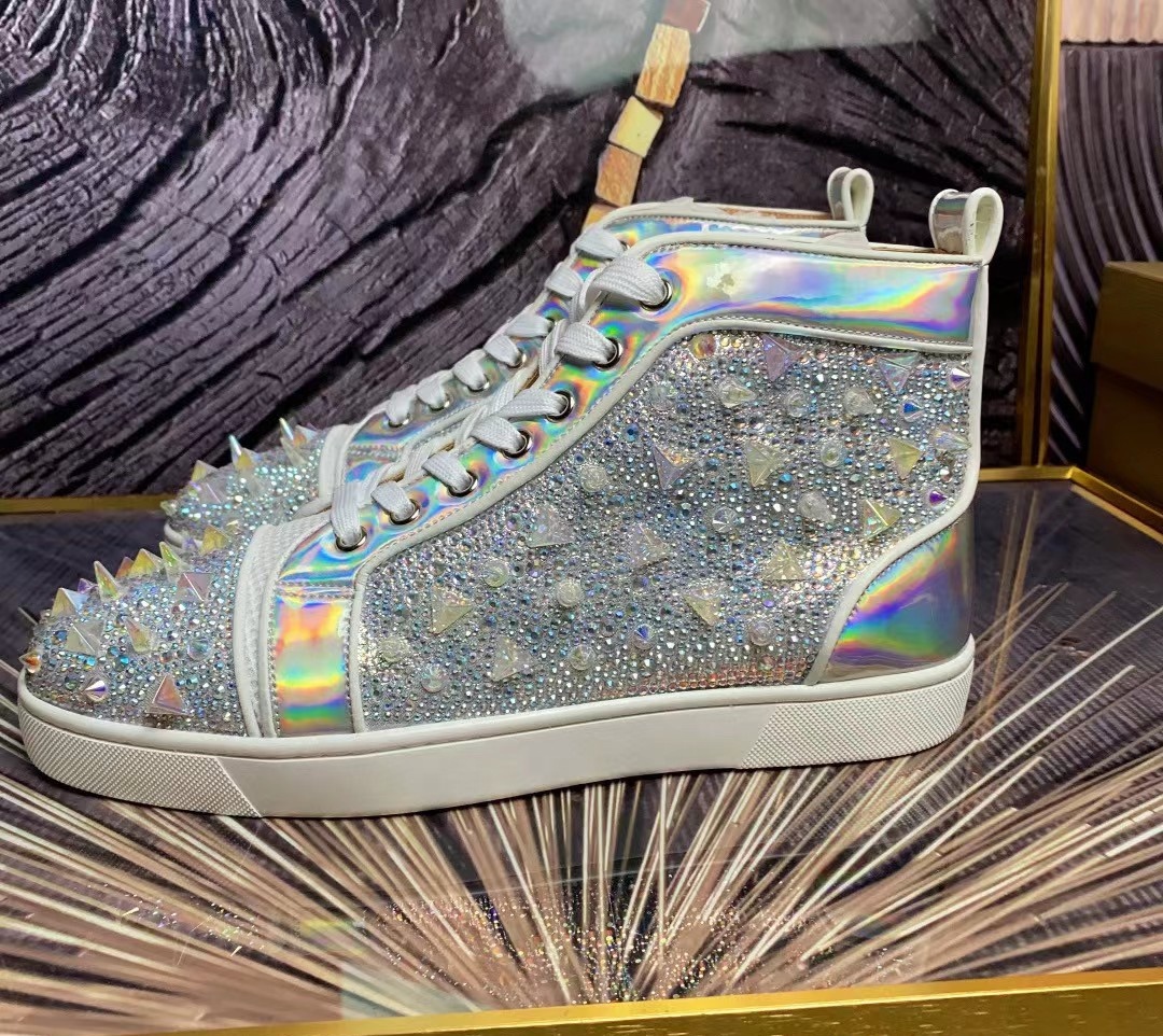 Gucci Silver High Tops Mens Silver Glitter Glitter Sneakers Men