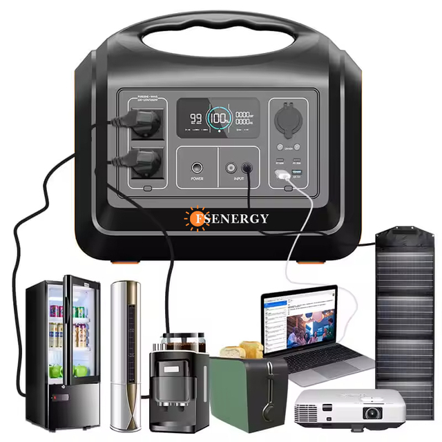 Wholesale 1200W LiFePO4 Battery Bank Power Station with MPPT Controller Monocrystalline Solar Panel 1500W Load Capacity