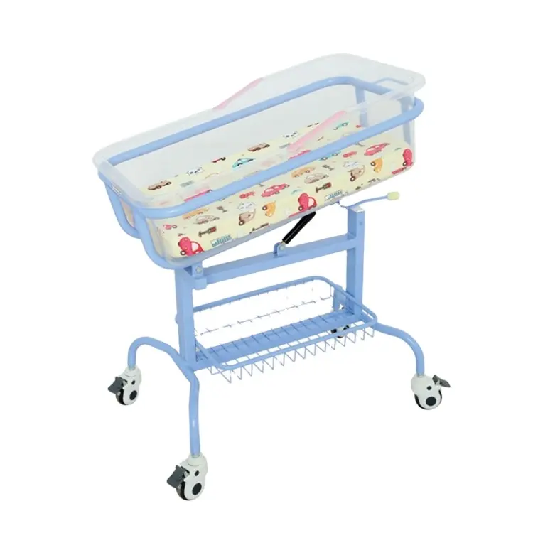 hospital baby cot with transparent plastic baby bassinet for new born infant baby crib