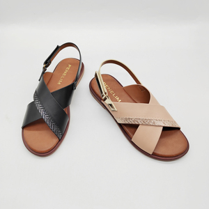 Nouvelles <span class=keywords><strong>sandales</strong></span> <span class=keywords><strong>plates</strong></span> décontractées pour femmes, design tendance été, en cuir, avec bride à la cheville, légères, confortables, à bout ouvert, pour la marche - Product Image 3