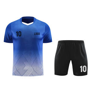 成人儿童定制批发新款足球服套装，足球队制服刺绣标志 - Product Image 4