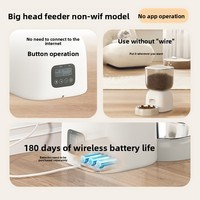 Distributeur automatique de nourriture pour animaux de compagnie 3L et fontaine à eau 2L avec distribution de portions programmée, bol en acier inoxydable et eau en circulation