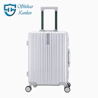 Dong Guan Bagages PC + ABS Aluminium Frame Zipperless Checked Bagages Hard Shell Valise avec TSA Lock Double Spinner Wheels