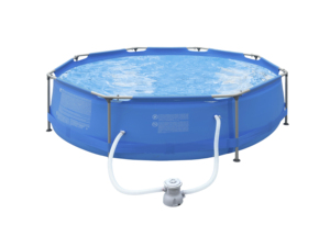<span class=keywords><strong>Piscina</strong></span> Elevada <span class=keywords><strong>Redonda</strong></span> Avenli de 12 pies, <span class=keywords><strong>Piscina</strong></span> de PVC para Jardín Exterior <span class=keywords><strong>con</strong></span> Estructura de Acero Resistente, Fácil de Montar - Product Image 4