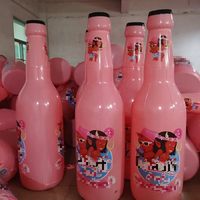 Oreiller de bain en forme de bouteille de bière gonflable en PVC personnalisé en usine