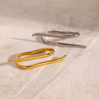 Bagues doubles torsadées J&D en acier inoxydable 18 carats, design moderne enveloppant, pour femmes