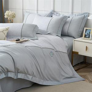 Juego de Ropa de Cama de Lujo Duoximeimiankang 100% Algodón, Color Sólido, 133x72 Hilos, Teñido Reactivo, Estilo Sábana para Uso Doméstico - Product Image 1