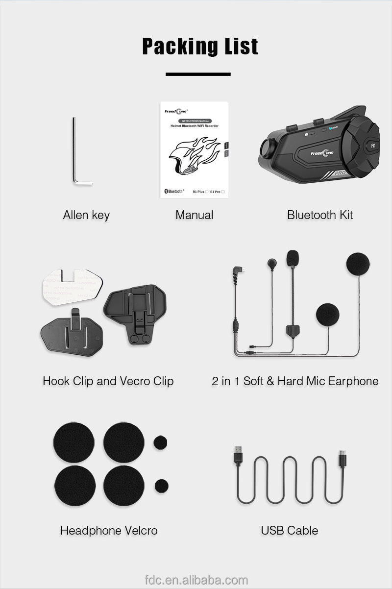 Freedconn R1 PRO Motorcycle Helmet - All-in-One Bluetooth