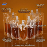 Pochettes souples transparentes personnalisées en PET+PE, recyclables et étanches, avec bec verseur pour boissons, emballages de boissons