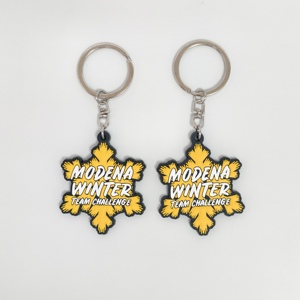 Porte-clés en caoutchouc souple PVC jaune avec logo au design mignon, idéal pour la promotion de marque, vente en gros - Product Image 4