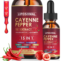 Gouttes liquides liposomales de piment de Cayenne de haute qualité, formule 15-en-1, favorise le métabolisme et la circulation