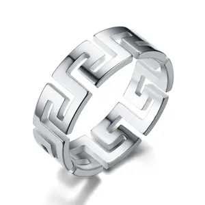 Женские позолоченные кольца с узором из нержавеющей стали