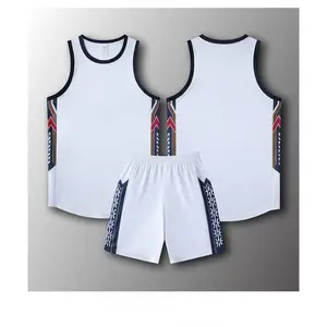 Camisa de basquete sem mangas de secagem rápida personalizada, camisa de basquete uniforme com estampa completa por sublimação