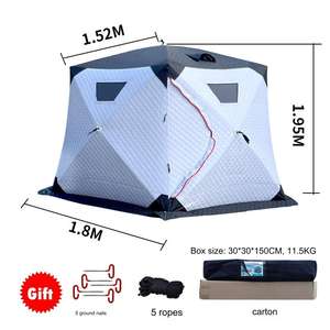Tente de cheminée stratifiée épaissie d'extérieur d'hiver sans construction tente hexagonale à ouverture rapide tente de pêche chaude et résistante au froid - Product Image 6