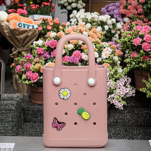 Phụ Nữ Của Thân Thiện Với Môi Thời Trang Đầy Màu Sắc Silicone Túi Xách Bền EVA Bãi Biển Nhỏ Lưu Trữ Tote Túi Phong Cách Mới Tự Làm Kim Cương Đồ Trang Sức - Product Image 3