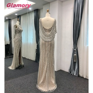 Vestido de Noche de Fiesta con Pedrería y Abertura Sexy Estilo Sirena, Fotos Reales 2020 - Product Image 2