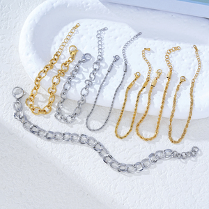 สร้อยข้อมือทองชุบ 18K แบบมินิมอล ขายส่ง สร้อยข้อมือแบบเส้นเล็ก สั่งทำได้ - Product Image 1